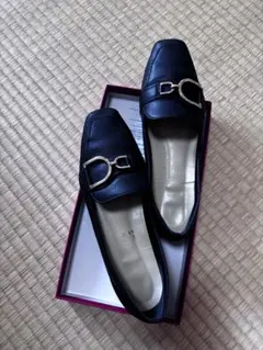 バックル付き ブラックローファー 24.5cm