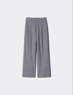 【ほぼ未使用】UNIQLO タックワイドパンツ グレー Mサイズ