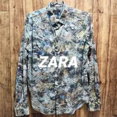 ZARA MAN ザラ 長袖シャツ 総柄 カジュアルシャツ