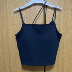 アシンメトリーストラップ リブブラトップ