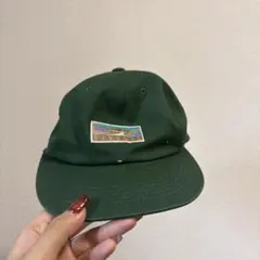 ダークグリーン 刺繍ロゴ キャップ