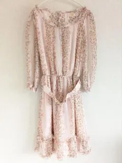 MINIMUM MINIMUM 花柄ラインシフォンワンピース