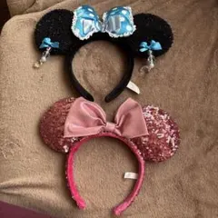 ミニーマウス風カチューシャ2個セット