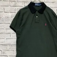 ラルフローレン！ポロシャツ！半袖　グリーンロゴ刺繍 M 12