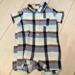 babyGap チェック柄 半袖ロンパース 3-6ヶ月