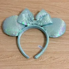 【美品】Disneyカチューシャ(水色スパンコール)
