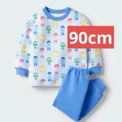 ② ユニクロ キルト パジャマ 90cm みいつけた 青 長袖 UNIQLO