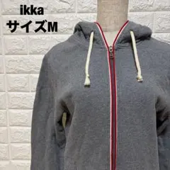 ikka フルジップパーカー M グレー 着回し抜群 カジュアル【1075】のサムネイル