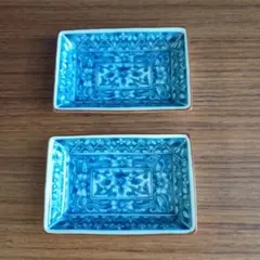 타치요시 염색 장각 접시 2장 세트 명명 접시 작은 접시