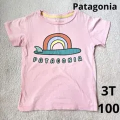 Patagonia ピンク Tシャツ 虹デザイン　3T 100cm 女の子　夏のサムネイル