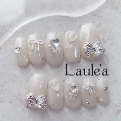 現品　フレンチガーリーネイル　ちゅるん　ベージュ　ワンホン　大人　韓国　量産型