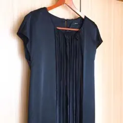 冠婚葬祭　披露宴　ブラックフォーマル　シルク　ワンピース　黒　パーティー　美品