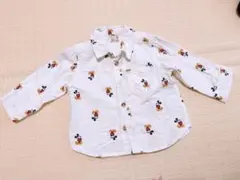 ミッキーマウス　長袖シャツ　プティマイン　白　男の子