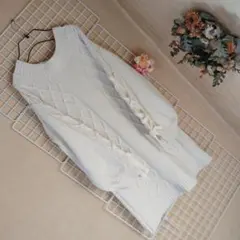 ☆マジェスティックレゴン☆リボン可愛いい～ ケーブル編み ニットセーター