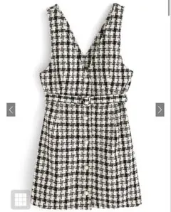 GRL グレイル ベルト付きチェック柄ツイードジャンパースカート