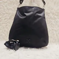 美品 ラシット ショルダーバッグ クラウズナイロン ロゴ ワンショルダー ラージ