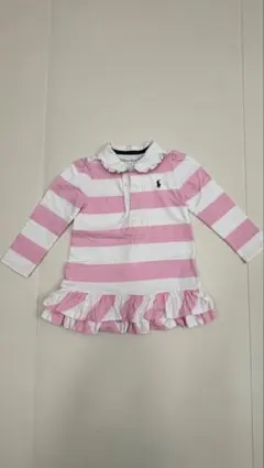 Ralph Lauren ピンクストライプ ポロシャツ ワンピース　90