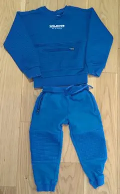 キッズ セットアップ スウェット 上下 ジョガー 青 4歳 約100cm