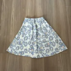 花柄 フレアスカート ひざ上丈 ウエストゴムのサムネイル