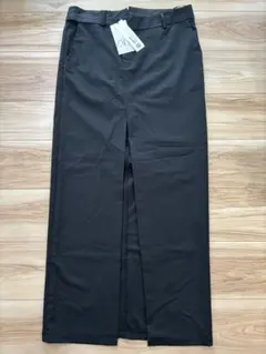新品タグ付き　ZARA ザラ　スリット付き　ロングスカート　黒　M