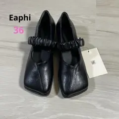 新品タグ付【Eaphi】SQUARE TOE SHOES 36 ブラック - メルカリ