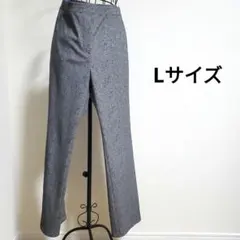 【美品】グレー ハイウエスト スラックス Lサイズ 日本製 パンツ レディース