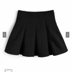 新品タグ付き　インパン裏地付ボックスプリーツフレアミニスカート[ai240]