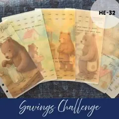 A6バインダー saving貯金リフィル32　savings challenge