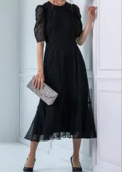 leja ビジューネックスパンコールシアーマーメイドワンピースドレス