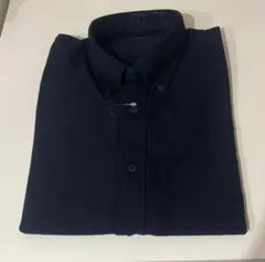 【美品】UNIQLO オックスフォードシャツ 長袖 ネイビー 無地 M