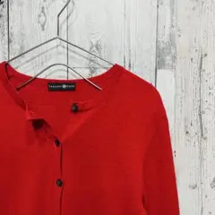 【✨美品✨】高島屋 カーディガン カシミヤ100％ レッド Sのサムネイル