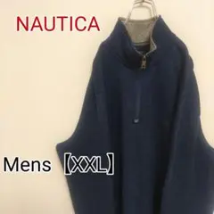 G34【US輸入】NAUTICA　ハーフジップスウェット【メンズXXL】ネイビーのサムネイル