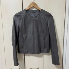 【未使用級　タグ付き】　アナイ　ANAYI　ノーカラー　レザージャケット　現行 未使用級 タグ付き】 アナイ ANAYI ノーカラー レザージャケット