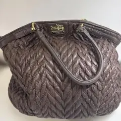 sato.01d様専用COACH ブラウン編み込みハンドバッグ　☺︎
