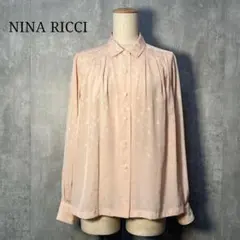 美シルエット☆ NINA RICCI ニナリッチ タックデザインブラウス 鳩柄織のサムネイル