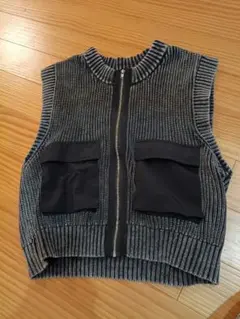 最終価格★JEANASIS ブリーチポケットニットベスト ブラック