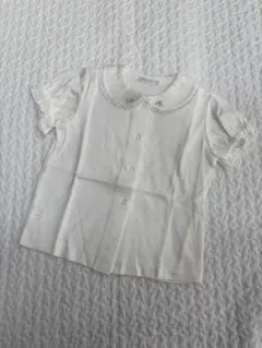 【新品未使用】ファミリア ブラウス 半袖 フォーマル（お花）80