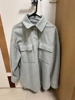 ミントグリーンシャツジャケット 2ポケット