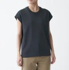 無印良品UVカット強撚スリーブレスニットTシャツM