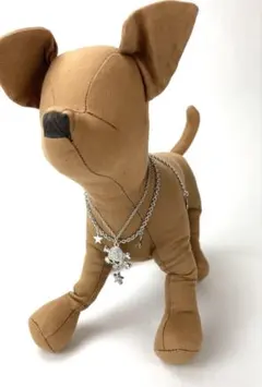 コカパパ　ペット用ネックレス　スカルヘッドシルバーチェーン