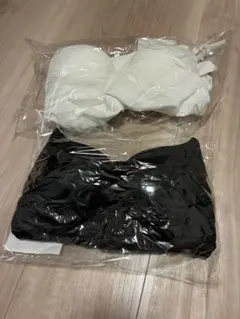 tu-hacci カップ付きキャミソール　ホワイト ブラック Sサイズ