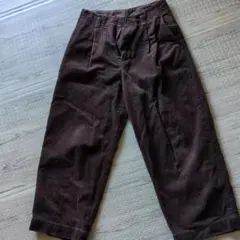 ダークブラウン コーデュロイ ワイドパンツ