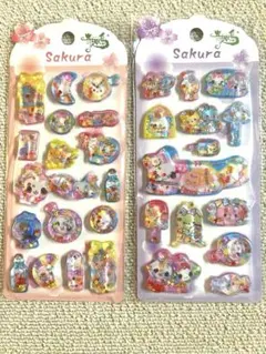 水シール　立体シール　可愛いシール　うさぎ　ウォーターシール　キラキラシール