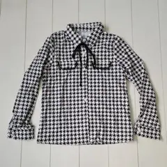 【新品未使用】【Mサイズ】ハウンドトゥース柄 長袖シャツ
