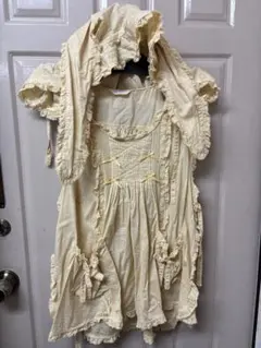 美品】ピンクハウス 赤 ロゴワッペン使い くま耳付き豪華タブリエ/2021