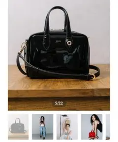 【B-25026】BEAURE エナメル ミニ スクエア ボストン