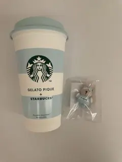 スタバ ジェラピケ リユーザブルカップ&ドリンクホールキャップ べアリスタ