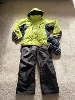 FABLICE スノーボードウェア 150 蛍光グリーン ファブリス 手袋付き