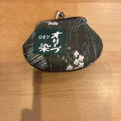 オリーブ染め花柄がま口コインケース❣️