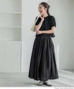 coca ブラック フレアロングスカート　ロング丈　Mサイズ